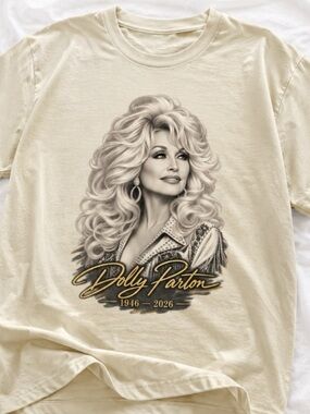 Dolly Parton Tribute Gildan Cream Women's Tee Graphic